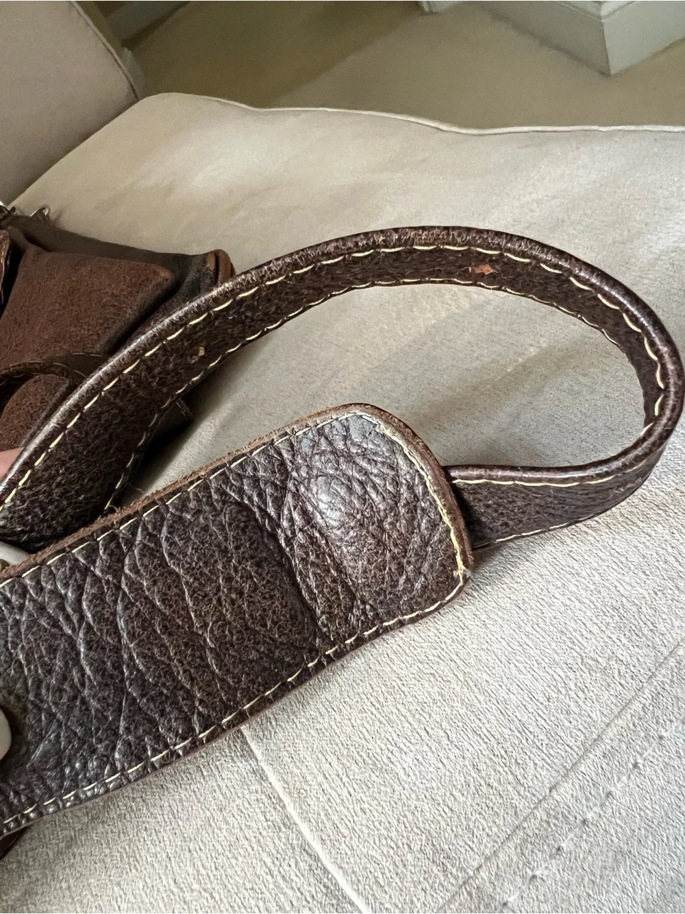 JL Saldivar Vintage Smooth Brown Leather Crossbody Utility Messenger Unisex